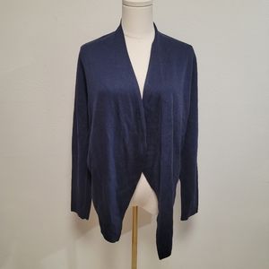 Eileen Fisher Shaped Cardigan Midnight Blue Size Small NWT Flawed
